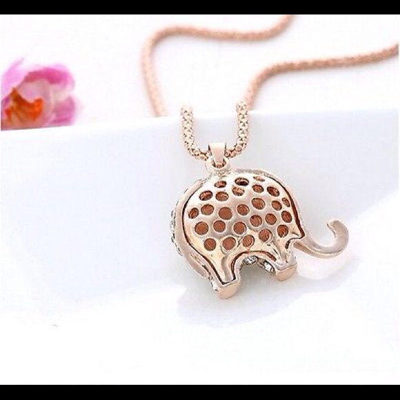 Rose Gold Filled Elephant Necklace - Picture 3 of 3