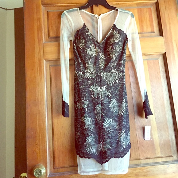 Black mesh nude dress - Picture 1 of 3