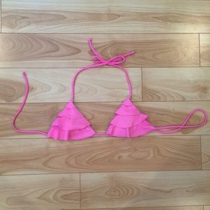VS Pink Ruffles Bikini Top