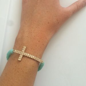 Beaded cross bracelet