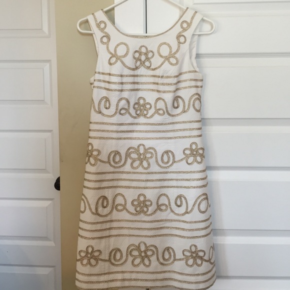 Lily Pulitzer white and gold shift dress