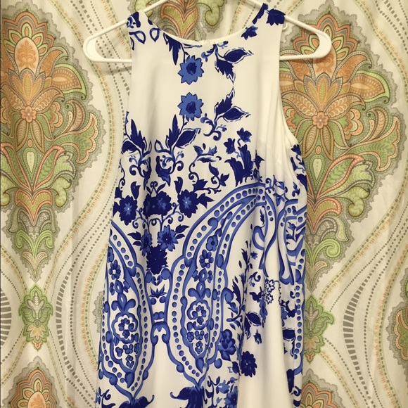 Blue & White Sleeveless Dress!