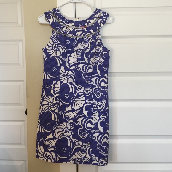 Lily Pulitzer seashell dress with beaded neckline