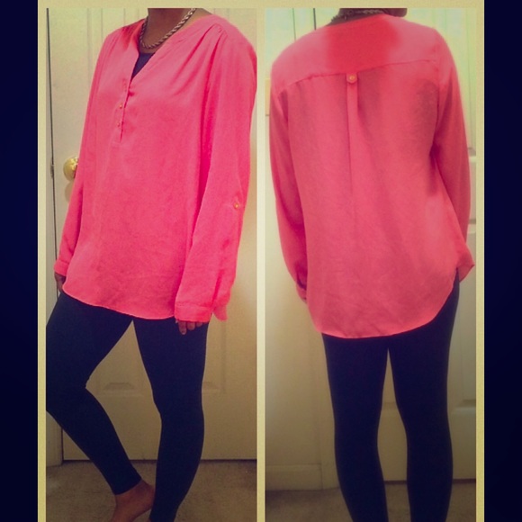 Tops - Pink Shear Dressy Blouse