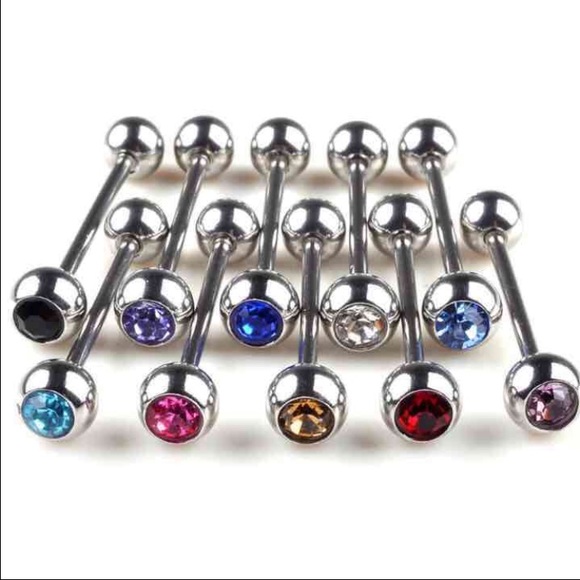 Lot of 50 surgical steel tongue rings NEW