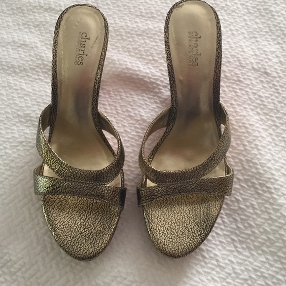 Charles by Charles David gold wedge slides