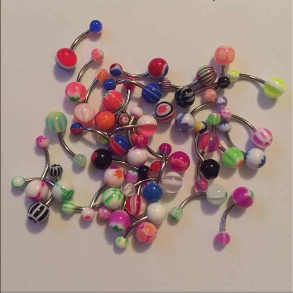 37 surgical steel belly button rings new