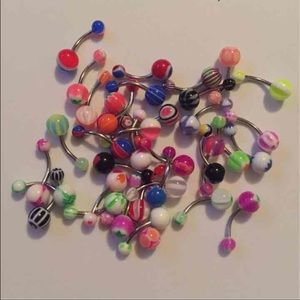 37 surgical steel belly button rings new