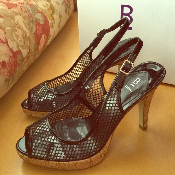 Bakers black mesh sling-back heels - 8 - Picture 2 of 4