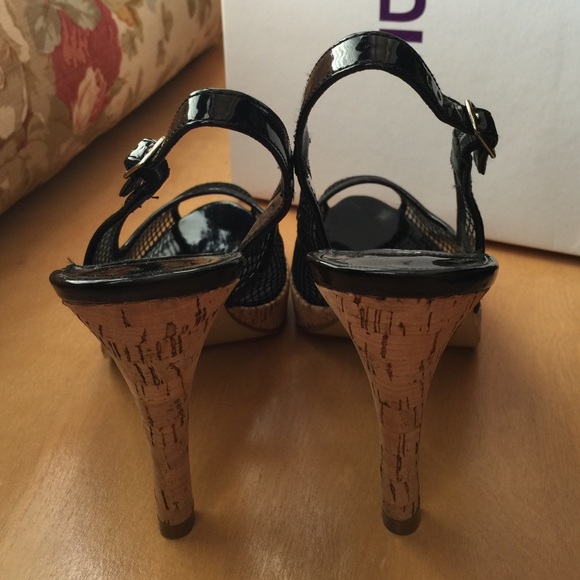 Bakers black mesh sling-back heels - 8 - Picture 3 of 4