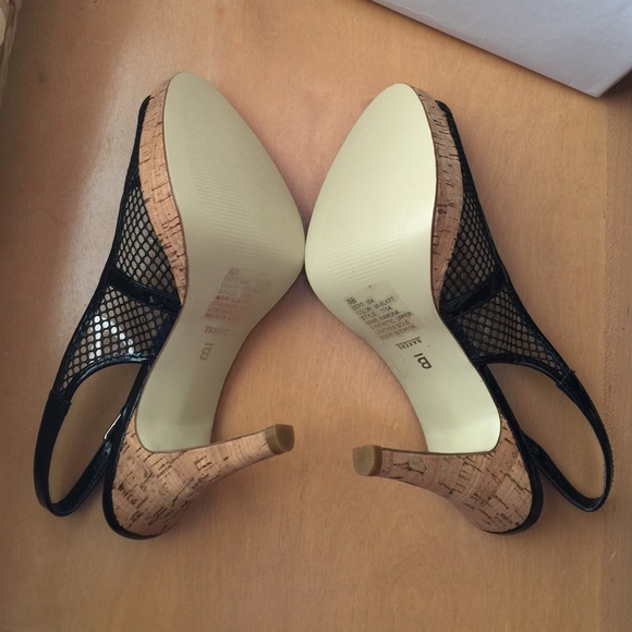 Bakers black mesh sling-back heels - 8 - Picture 4 of 4