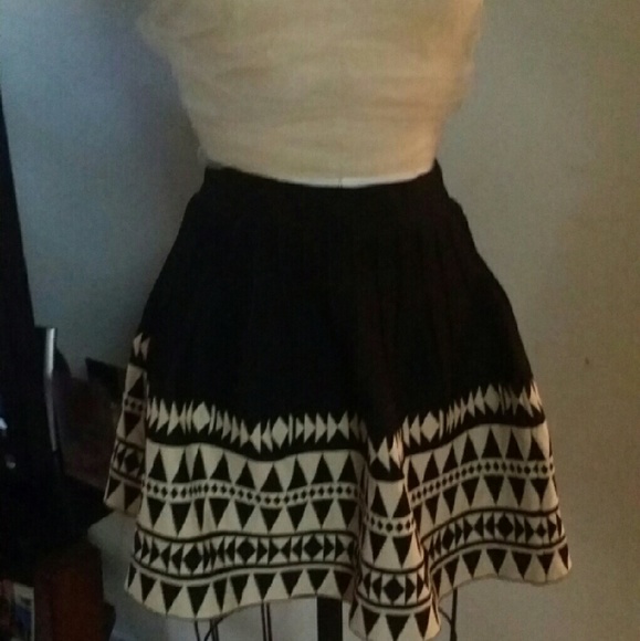 Black and cream skirt
