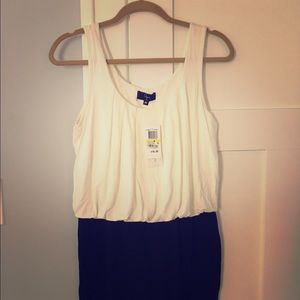 Aqua black and white mini dress