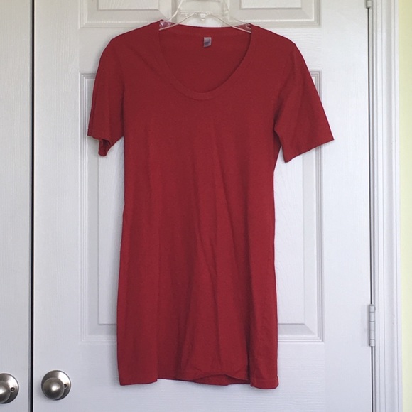 Red American Apparel Tshirt Dress