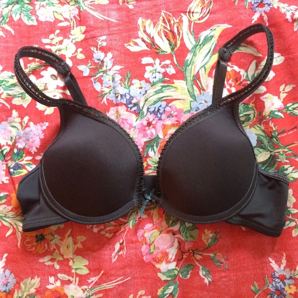 Navy blue/ dark grey lace trim bra