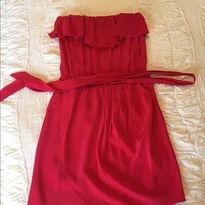 Amanda Uprichard Joan Red/Coral strapless dress