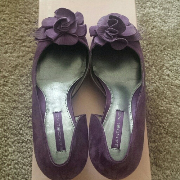 Bandolino Davanna purple suede wedges 6.5