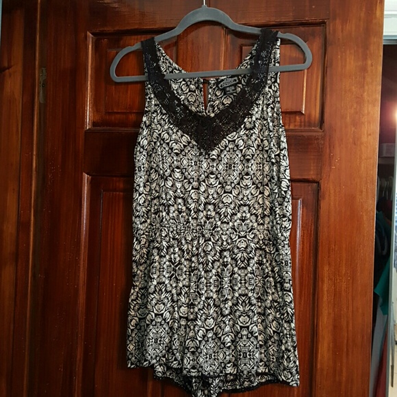 Black & white romper