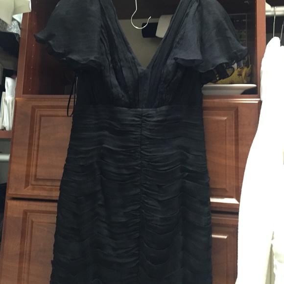 Tadashi black rouched evening dress