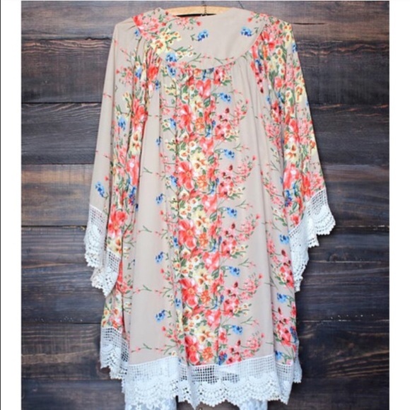 Floral chiffon Kimono cardigan - Picture 3 of 3