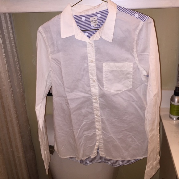 Madewell white and blue button down.