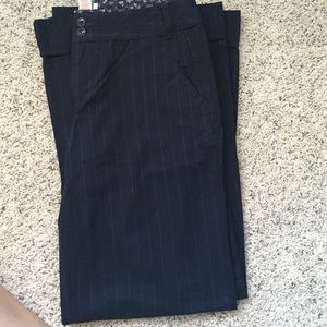 NWOT-Anthropologie-dark blue pin striped wide-leg
