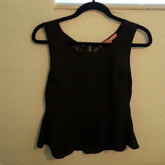 Black blouse with lace back