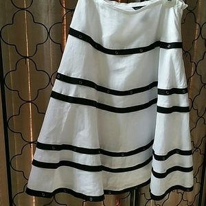 White100% linen skirt