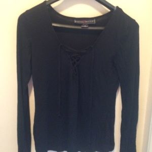 Black lace up shirt, purchased from tillys