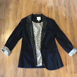 Black jacket leather trim.