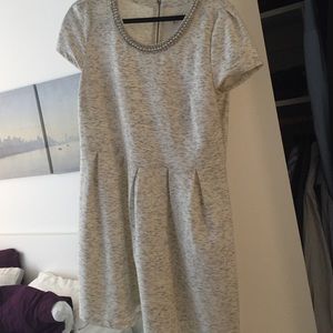 White/gray cocktail cotton dress