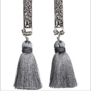 Grey tassel earrings