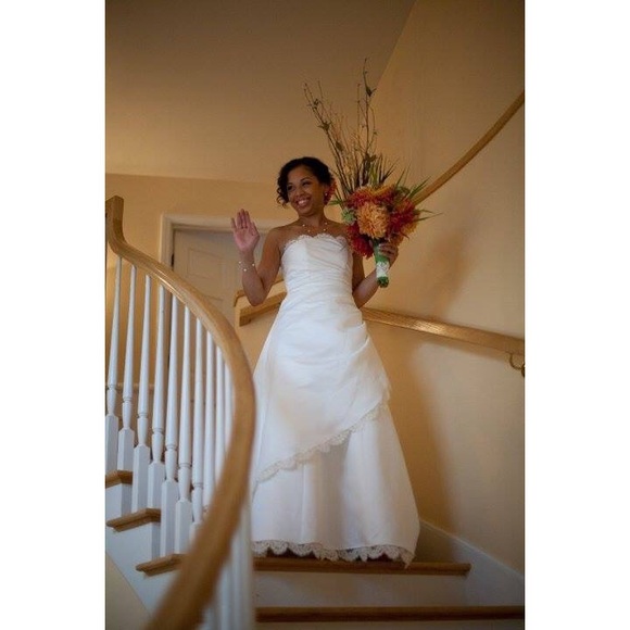 Wedding Dress with Alencon Lace Trim - Picture 7 of 7