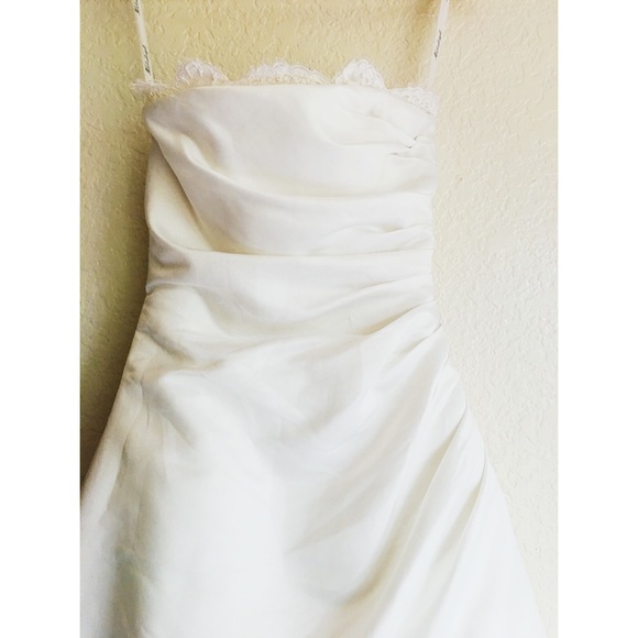 Wedding Dress with Alencon Lace Trim - Picture 2 of 7