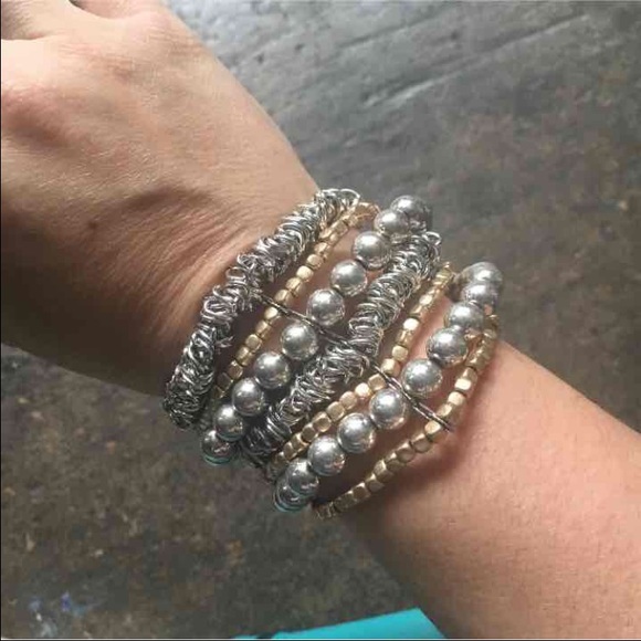 Gold and silver chunky bracelet