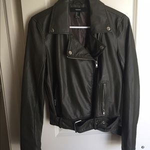 Olive Green - Leather Jacket