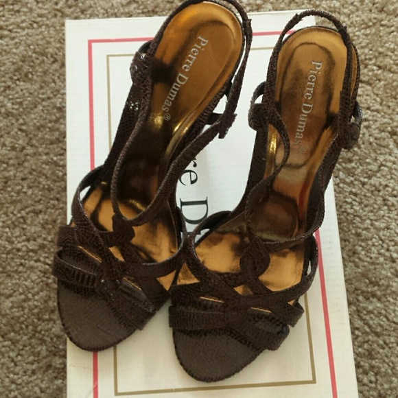 Pierre Dumas brown sling back heels sz 7