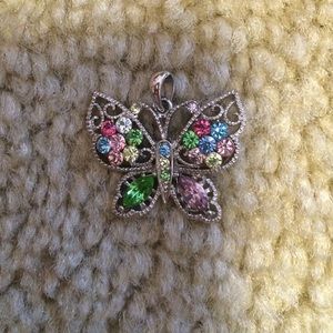 Colorful silver butterfly charm