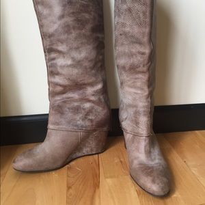 Grey Wedge Boots