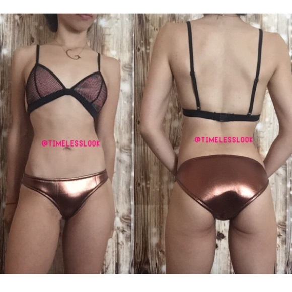 mesh bronze metallic neoprene bikini - Picture 3 of 3