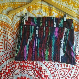 Abstract watercolor mini skirt Festival boho style