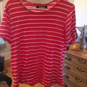Reformation pink and white stripe tee