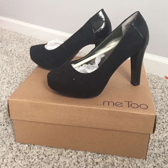 MeToo Black Suede Lizbeth 3" heels