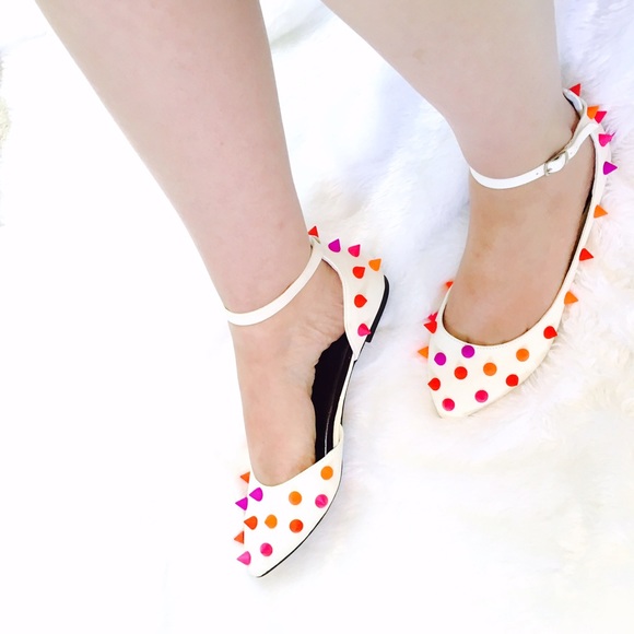 1 LEFT!!! Neon Spikes Ballet Flats - Picture 4 of 4