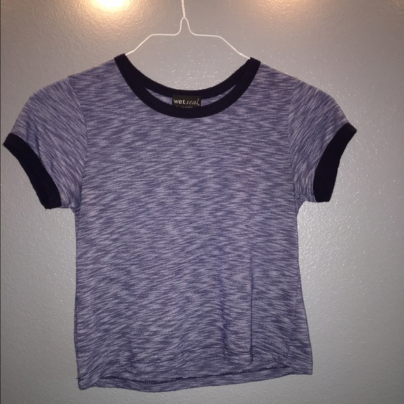 Royal blue / navy wet seal crop top