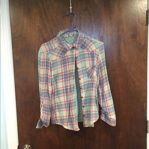 Button down, plaid shirt