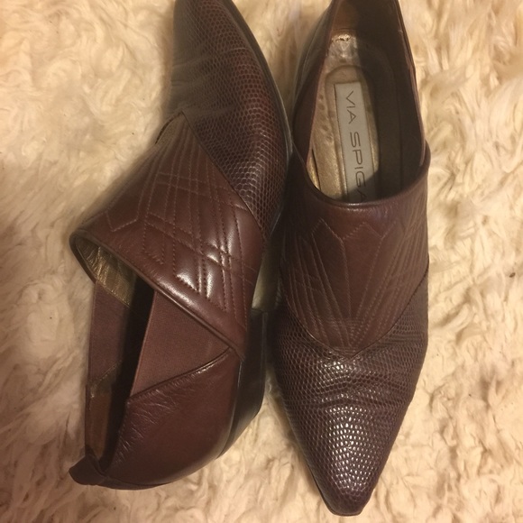 Brown leather booties. Made in Italy - Picture 1 of 2
