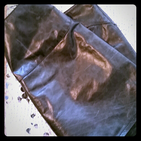 Black leather Gap skirt