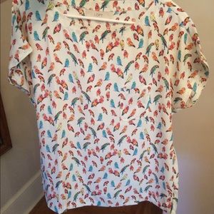 Ann Taylor loft parrot silk blouse