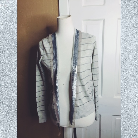 Ann Taylor loft sequin stripe sweater - Picture 2 of 2